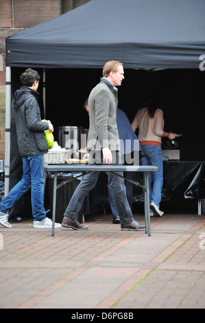 Paul Bettany and son Paul Bettany and Jennifer Connelly out and about with their children in Liverpool. Paul has been joined by Stock Photo