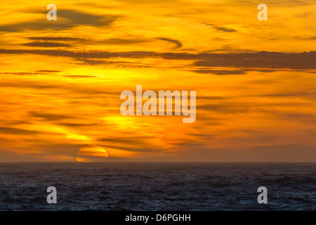 Sunset over South Georgia, U.K. Overseas Protectorate, South Atlantic Ocean, Polar Regions Stock Photo