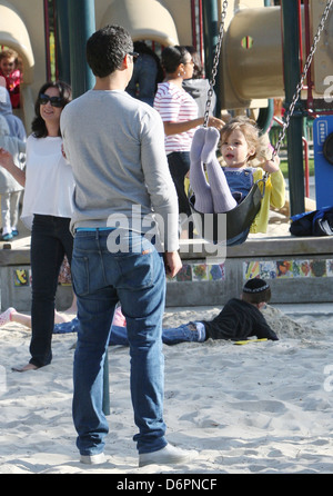 Cash Warren spends time with his daughter Honor Marie Warren at the Coldwater Canyon Park Los Angeles, California - 11.03.12 Stock Photo