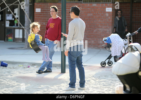 Cash Warren spends time with his daughter Honor Marie Warren at the Coldwater Canyon Park Los Angeles, California - 11.03.12 Stock Photo