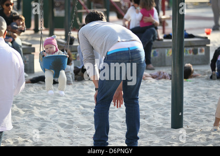 Cash Warren spends time with his daughter Haven Warren at the Coldwater Canyon Park Los Angeles, California - 11.03.12 Stock Photo