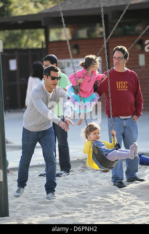 Cash Warren spends time with his daughter Honor Marie Warren at the Coldwater Canyon Park Los Angeles, California - 11.03.12 Stock Photo