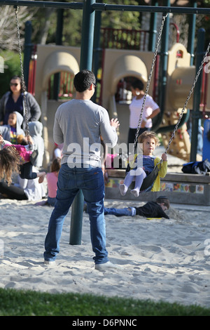 Cash Warren spends time with his daughter Honor Marie Warren at the Coldwater Canyon Park Los Angeles, California - 11.03.12 Stock Photo