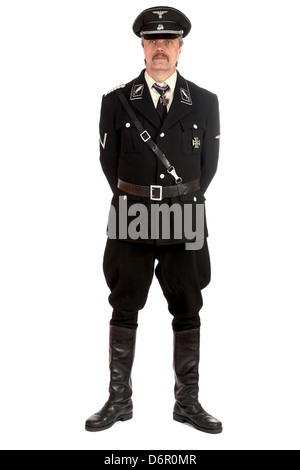 man in the form standartenfuehrer ss on a white background Stock Photo