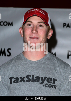 Cole Whitt Palms Casino Resort welcomes Nascar stars Danica Patrick and Cole Whitt to sign autographs during Nascar weekend Las Stock Photo