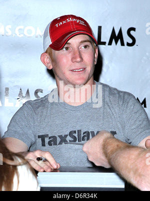 Cole Whitt Palms Casino Resort welcomes Nascar stars Danica Patrick and Cole Whitt to sign autographs during Nascar weekend Las Stock Photo