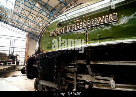 Dwight D Eisenhower A4 class steam locomotive, at the National Railway Museum, York, Yorkshire UK Stock Photo