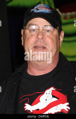 Actor Dan Aykroyd unveils Ghostbusters slot machine and cuts ribbon at The Global Gaming Expo 2011 held at the Sands Convention Stock Photo