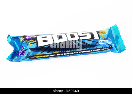 Cadburys Boost Chocolate Bar on a White Background Stock Photo