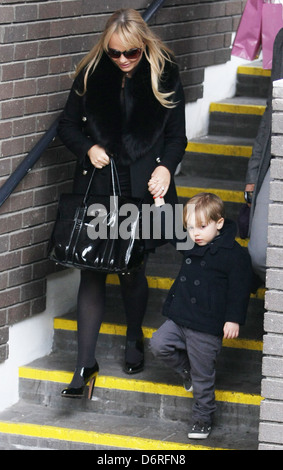 Emma Bunton and her son Beau Lee Jones leaving the ITV studios London, England - 21.02.11 Stock Photo