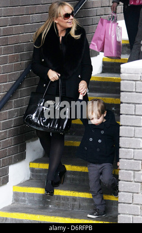 Emma Bunton and her son Beau Lee Jones leaving the ITV studios London, England - 21.02.11 Stock Photo