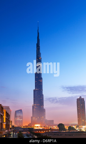 Burj Al-Khalifa is the tallest building in Dubai and in the world Stock Photo