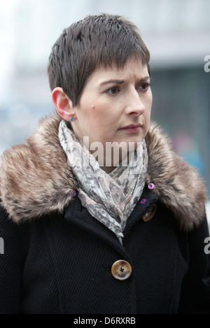 Caroline Pidgeon outside city hall, london april 2012 DURING lib dem mayoral candidate Brian Paddick announcement Stock Photo