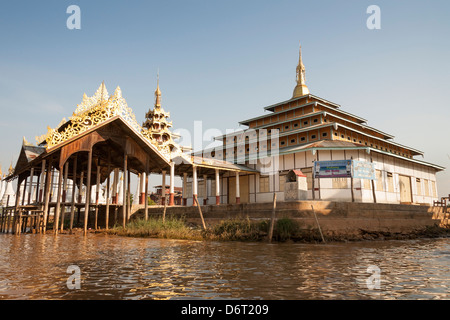 A waterfront temple, Inle Lake, Shan State, Myanmar, (Burma) Stock Photo