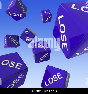 Lose Dice Background Showing Failure Or Defeat Stock Photo
