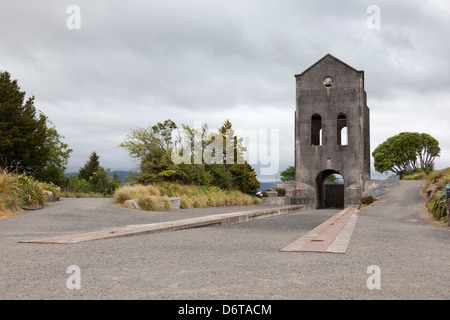 The Cornish pump house at the Martha gold mine in Waihi, Northern Island, New Zealand Stock Photo