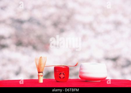 Matcha green tea set Stock Photo