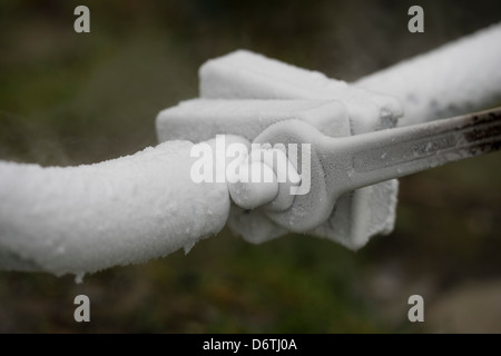 Pipe with  liquid oxygen inside. Stock Photo