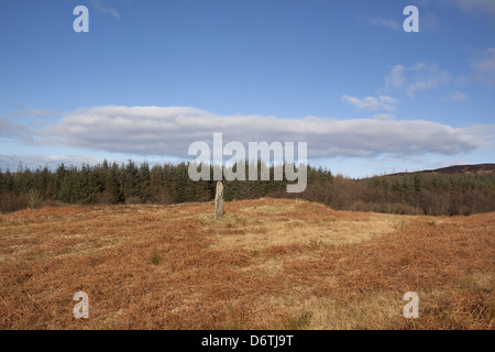 A Bronze age Standing Stone at Cama an Staca on the Isle of Jura Stock Photo