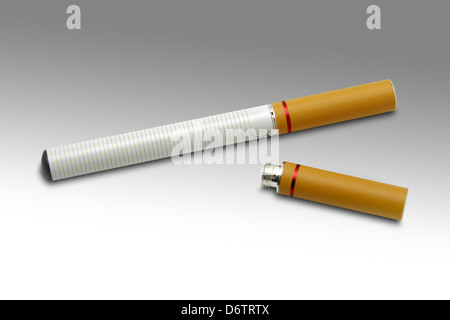 Electronic cigarette and spare nicotine cartridge. Stock Photo