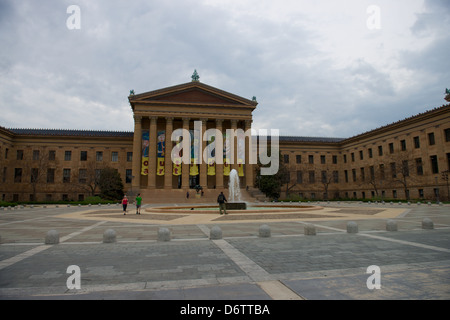 Center City, Downtown, Philadelphia, Pennsylvania, Art Museum and Benjamin Franklin Parkway Stock Photo