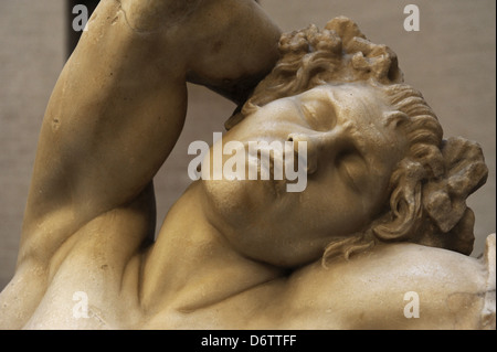 Greek art. Barberini Faun. A sleeping satyr. About 220 BC. Greek baroque. Roman copy. Glyptothek. Munich. Germany. Stock Photo