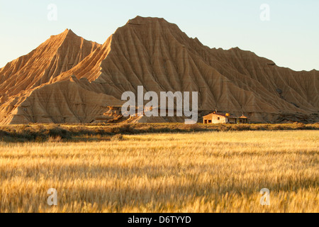Loneliness cottage in Bardenas Reales, Navarre, Spain Stock Photo