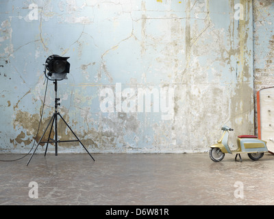 old painted brick wall distressed Stock Photo
