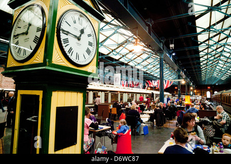 People eating and drinking in the "Brief Encounter" cafe, National Railway museum York Yorkshire UK Stock Photo