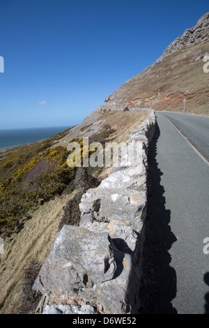 The town of Llandudno, Wales. The Marine Drive toll road on the southern section of the Great Orme. Stock Photo