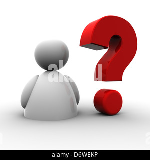 red question mark and 3D man Stock Photo - Alamy