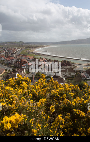 The town of Llandudno, Wales. Elevated picturesque view of the West Shore of Llandudno with Conwy Bay in the background. Stock Photo