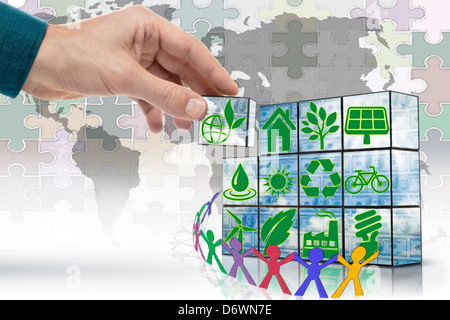 Block Game, Alternative Energy, Concept Stock Photo