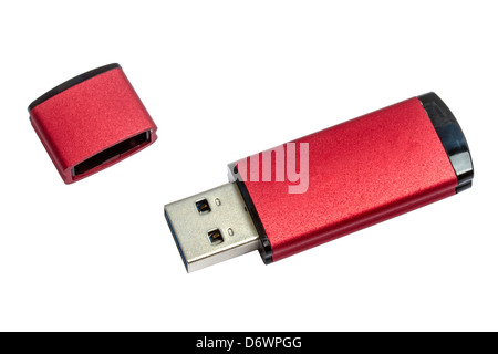 USB Flash Drive isolated on white Stock Photo