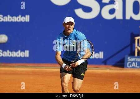 Barcelona, Spain. 23rd April, 2013. Nikolay Davydenko (RUS) Nikolay Davydenko of Russia during singles match of the Barcelona Open Banc Sabadell tennis tournament at the Real Club de Tenis in Barcelona, Spain, April 23, 2013. (Photo by AFLO/Alamy Live News) Stock Photo