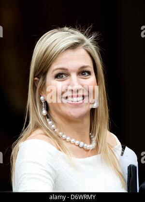The Hague, The Netherlands. 23rd April, 2013. Crown Princess Maxima of The Netherlands attends the Koninginnedag concert (Queen's Day concert) at Royal Palace Noordeinde in The Hague, The Netherlands, 23 April 2013. Photo: Patrick van Katwijk/dpa/Alamy Live News Stock Photo