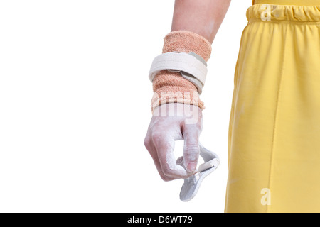 Gymnastic athlete with talcum powder Stock Photo