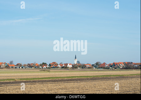 Small village Den Hoorn on Dutch wadden island Texel Stock Photo