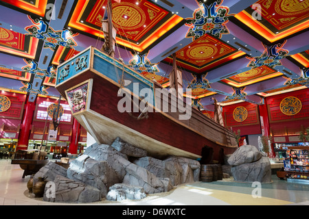 Boat in China Court at Ibn Battuta shopping mall in Dubai United Arab Emirates Stock Photo