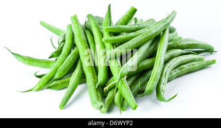 Green beans isolated on a white background. Stock Photo