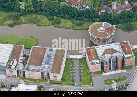 Overhead view of the University of Nottingham Jubilee Campus in Nottingham. Stock Photo