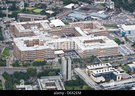 Aerial image of the Queens Medical Centre Hospital QMC in Nottingham. Stock Photo