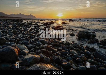 Sunset over Aberdesach on ther Lleyn Peninsula Stock Photo