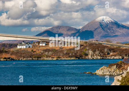 A view towards the Skye Bridge over Loch Alsh, connecting mainland Highland with the Isle of Skye. Stock Photo