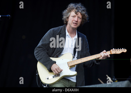 John Power of Liverpool group Cast on the Main Stage, T in the Park , at Balado, near Kinross, Scotland. Stock Photo