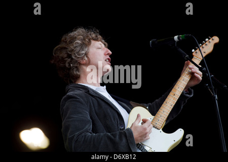 John Power of Liverpool group Cast on the Main Stage, T in the Park , at Balado, near Kinross, Scotland. Stock Photo