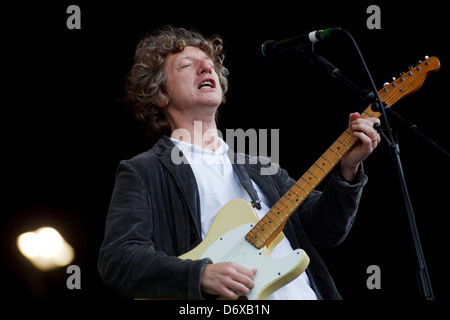 John Power of Liverpool group Cast on the Main Stage, T in the Park , at Balado, near Kinross, Scotland. Stock Photo