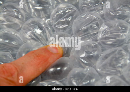 Plastic bubble wrap protective material Stock Photo