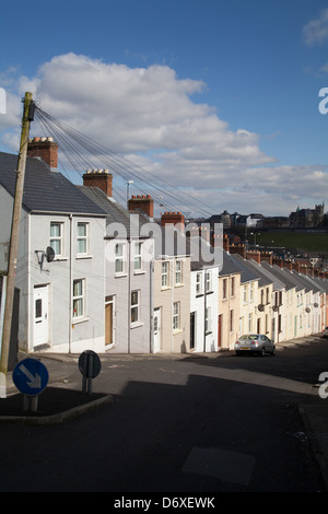 Terrace houses in Derry Londonderry Northern Ireland Stock Photo