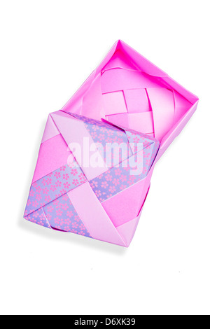 Origami box on white background Stock Photo